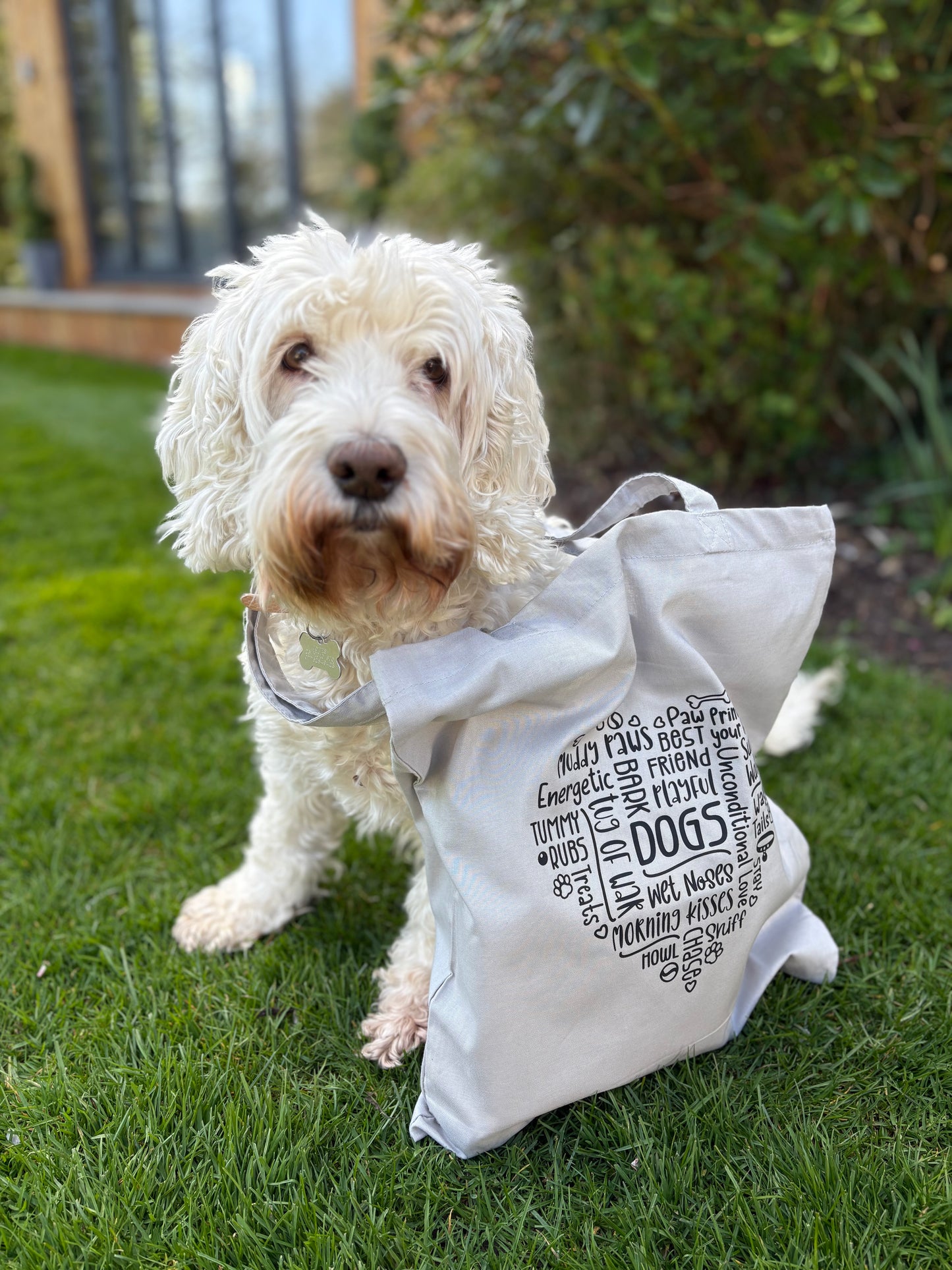Grey Heart Design Tote Bag