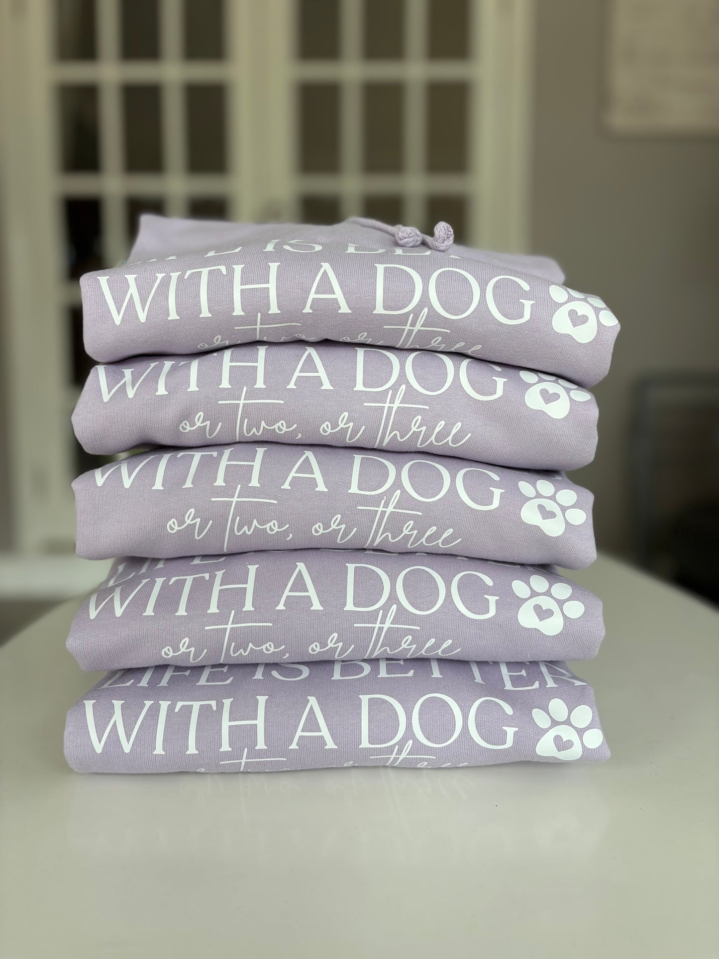 Lilac Life is Better With A Dog Printed Hoodie