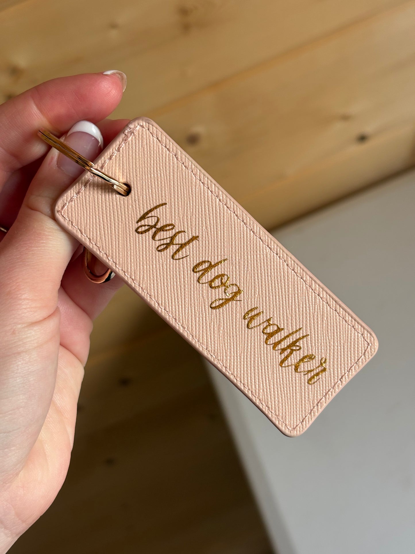 Leather Look Dog Mum Keyring