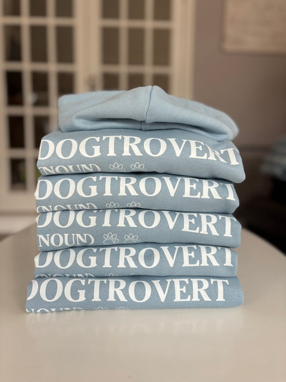 Sky Blue Dogtrovert Printed Hoodie