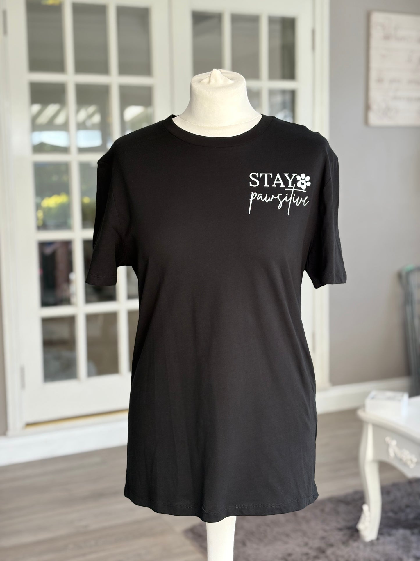 Stay Pawsitive Printed T-Shirt