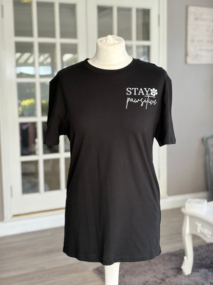 Stay Pawsitive Printed T-Shirt