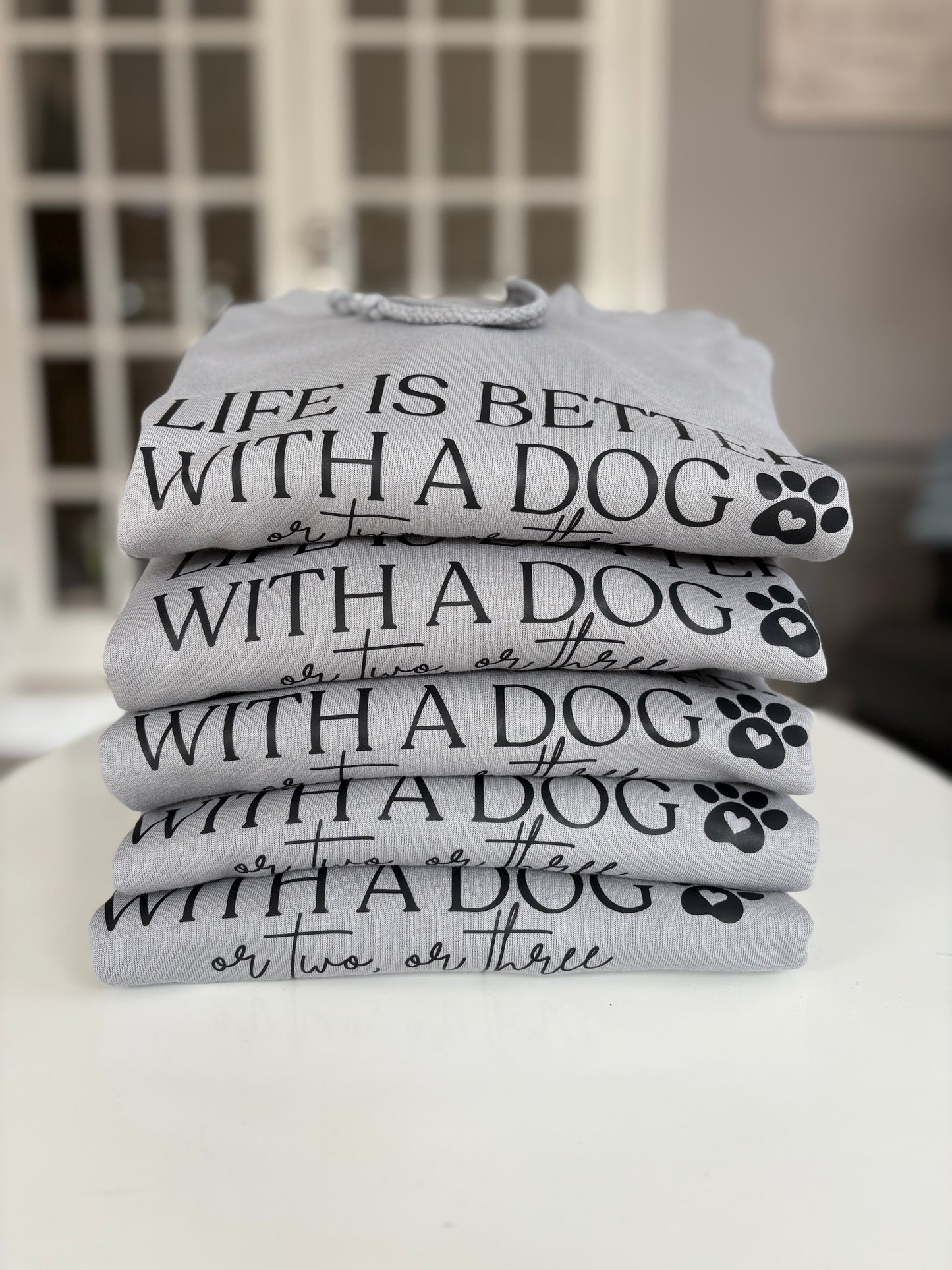 Moondust Grey Life is Better With A Dog Printed Hoodie