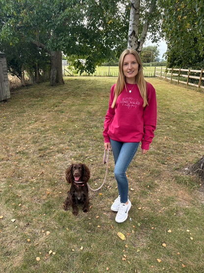 Cranberry Long Walks & Muddy Paws Embroidered Jumper