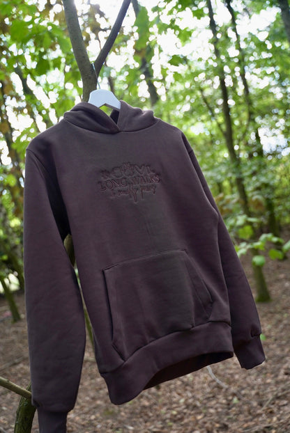 Embroidered Hoodie Chocolate Brown Long Walks & Muddy Paws
