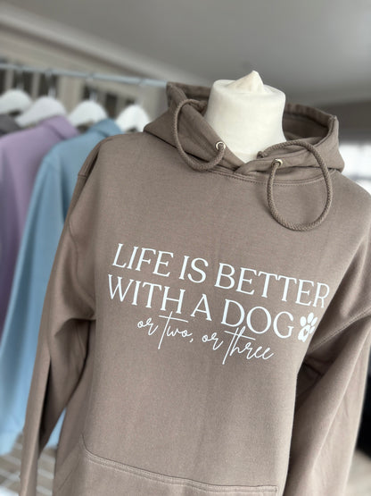 Natural Clay Life is Better With A Dog Printed Hoodie