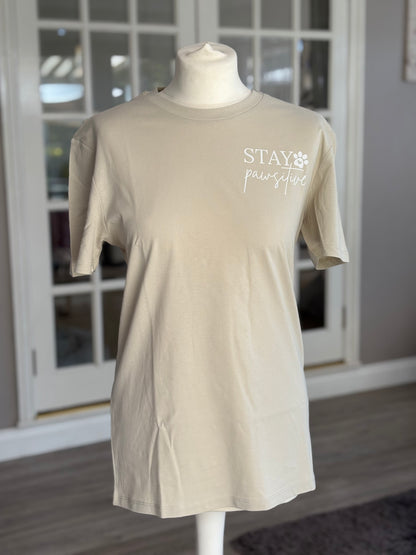 Stay Pawsitive Printed T-Shirt