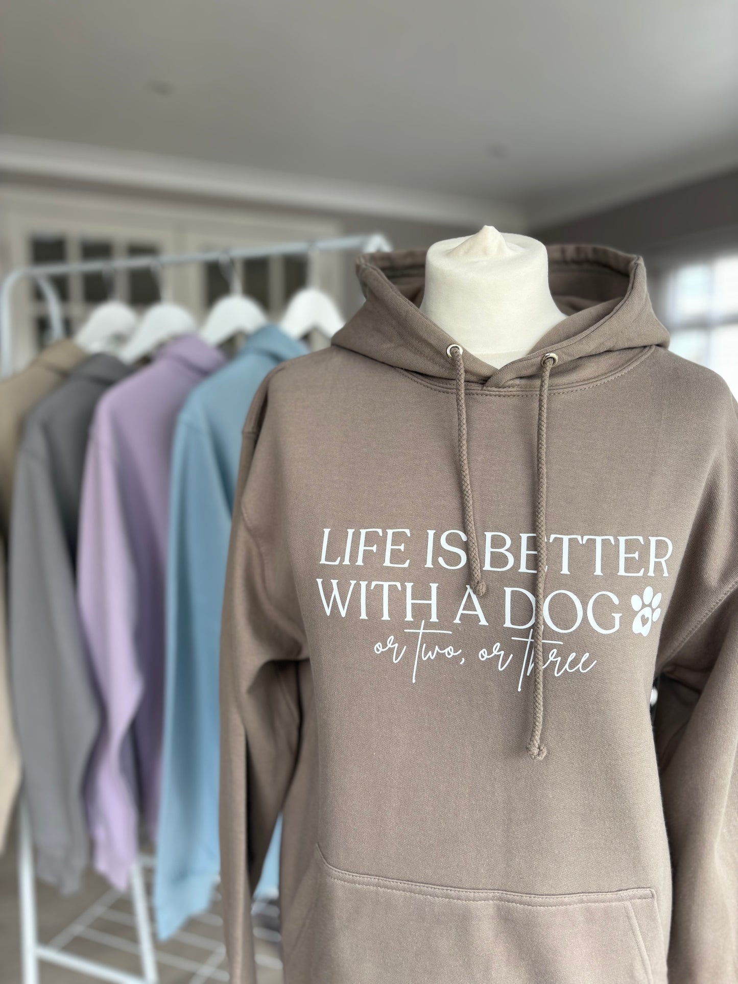 Natural Clay Life is Better With A Dog Printed Hoodie