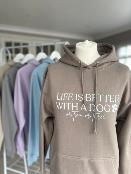 Natural Clay Life is Better With A Dog Printed Hoodie