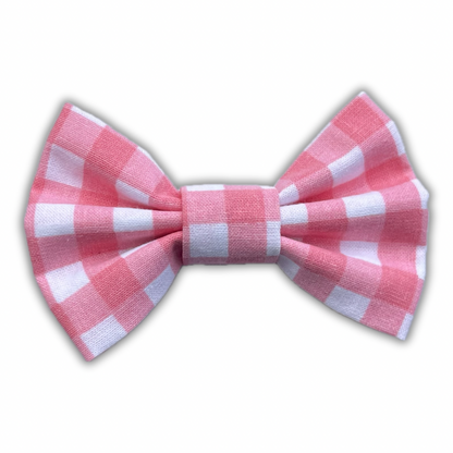 Pinky Peach Checked Bow