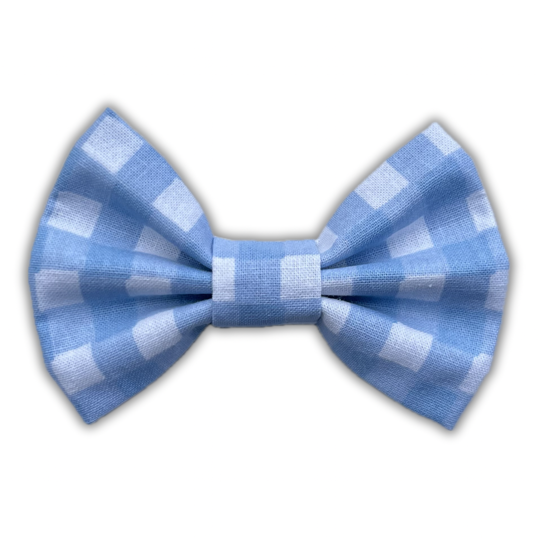 Blue Checked Bow