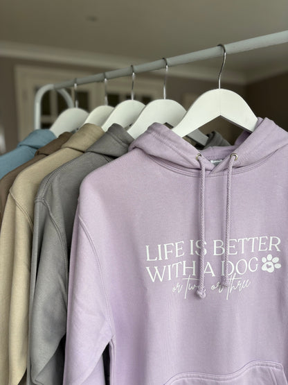 Lilac Life is Better With A Dog Printed Hoodie