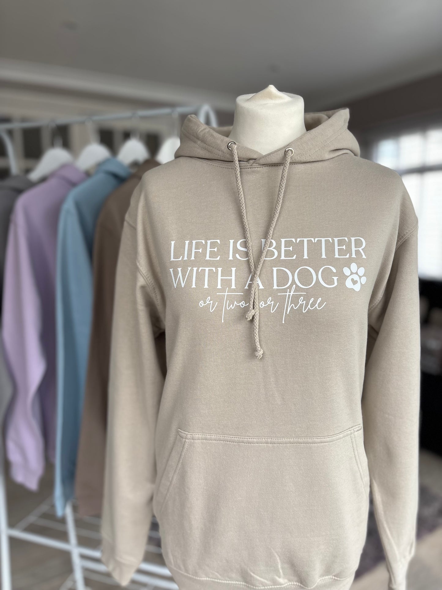 Natural Stone Life is Better With A Dog Printed Hoodie