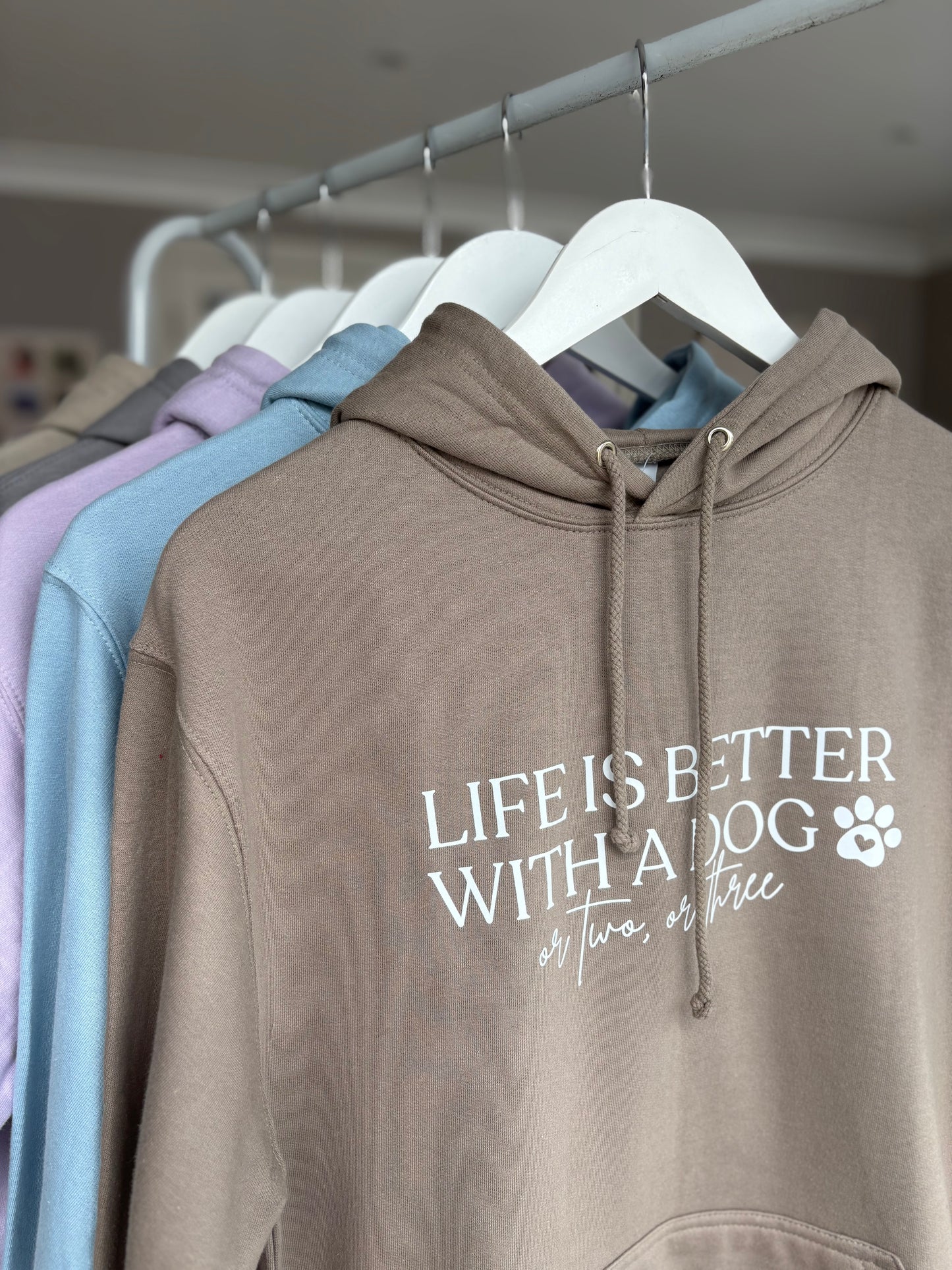 Natural Clay Life is Better With A Dog Printed Hoodie