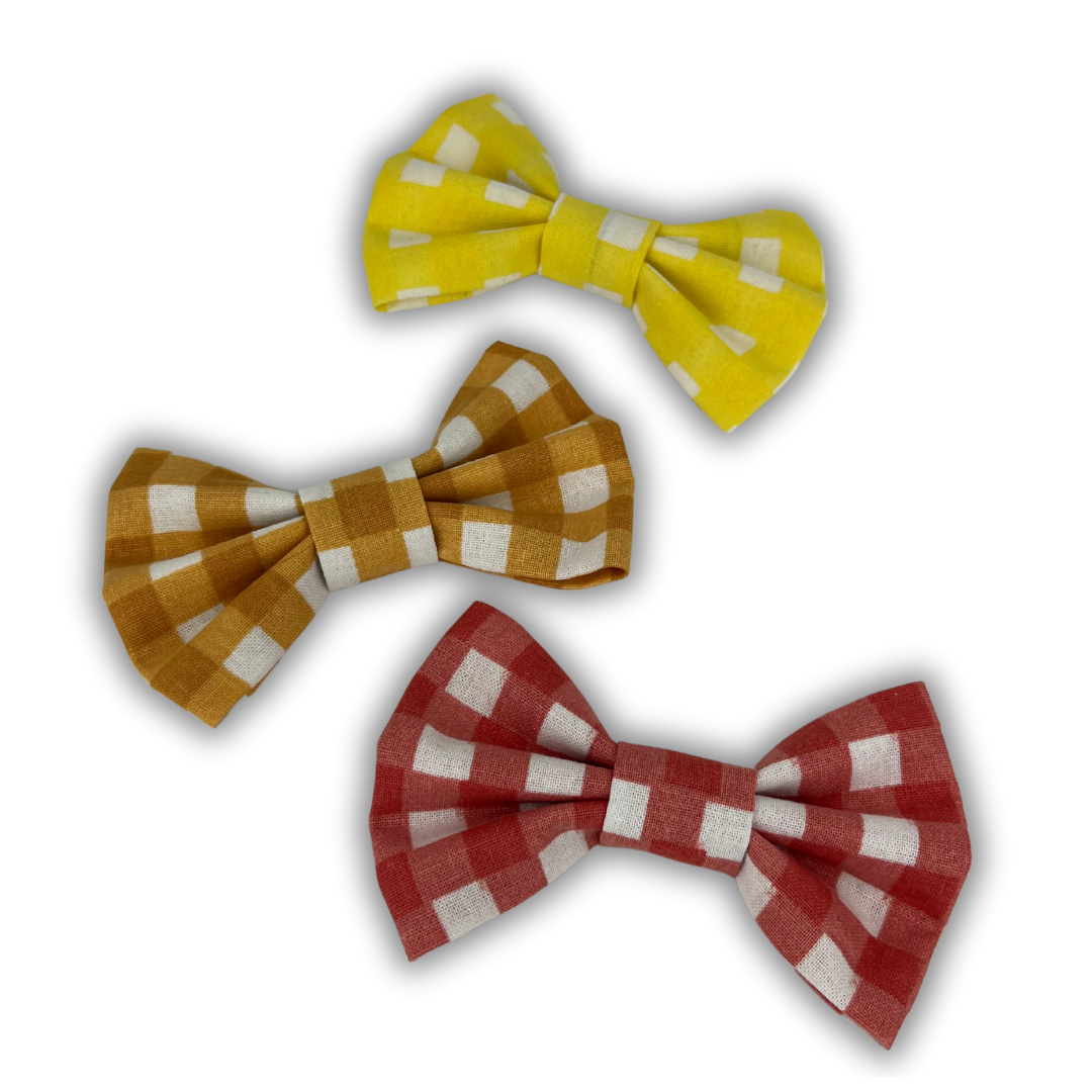 Orange Checked Bow