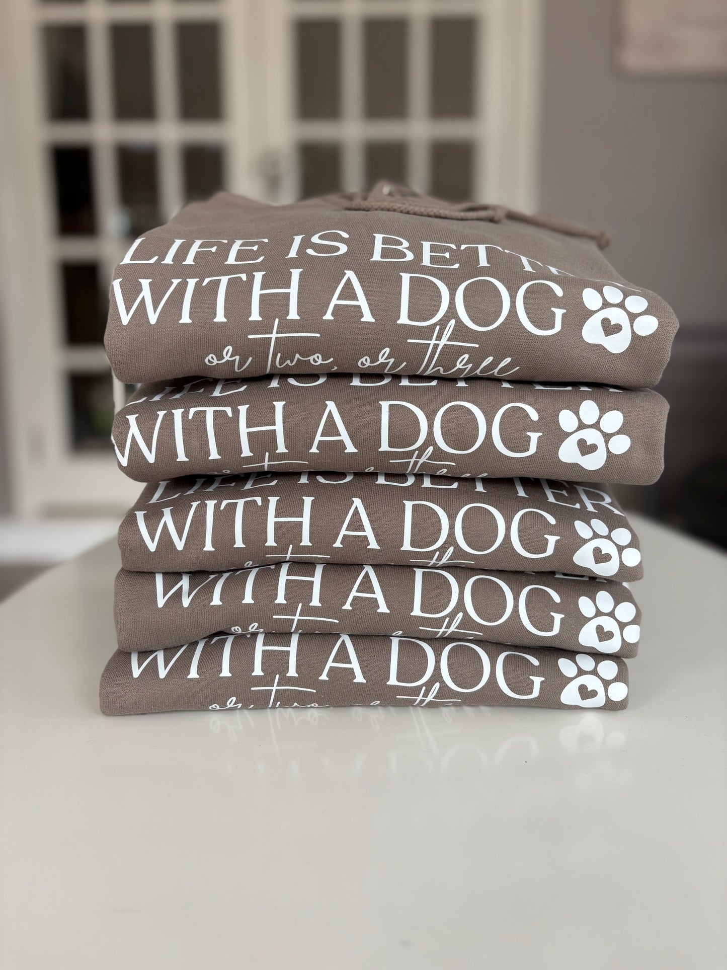 Natural Clay Life is Better With A Dog Printed Hoodie