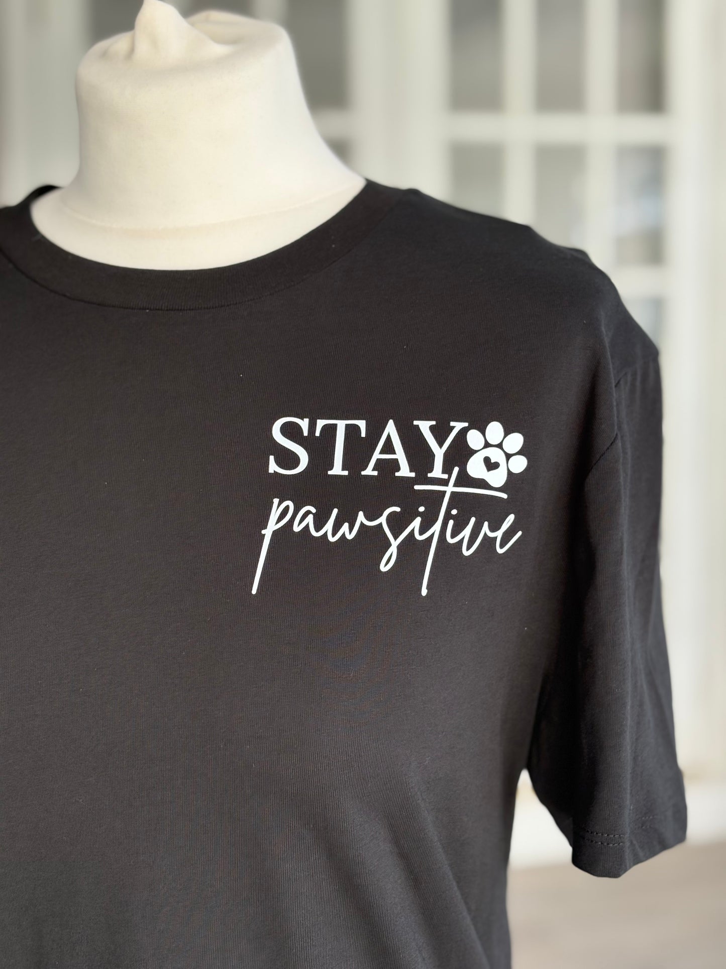Stay Pawsitive Printed T-Shirt