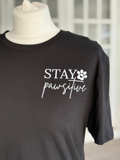 Stay Pawsitive Printed T-Shirt