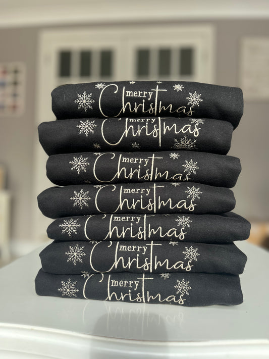 Black Christmas Embroidered Jumper