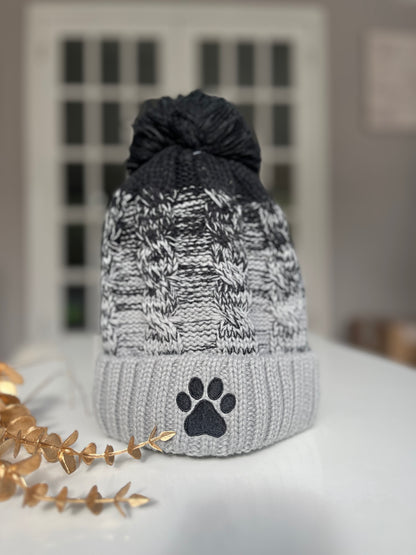 Black Fleece Lined Bobble Hat