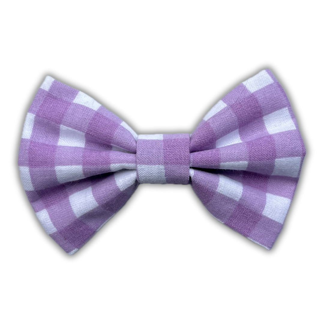 Purple Checked Bow