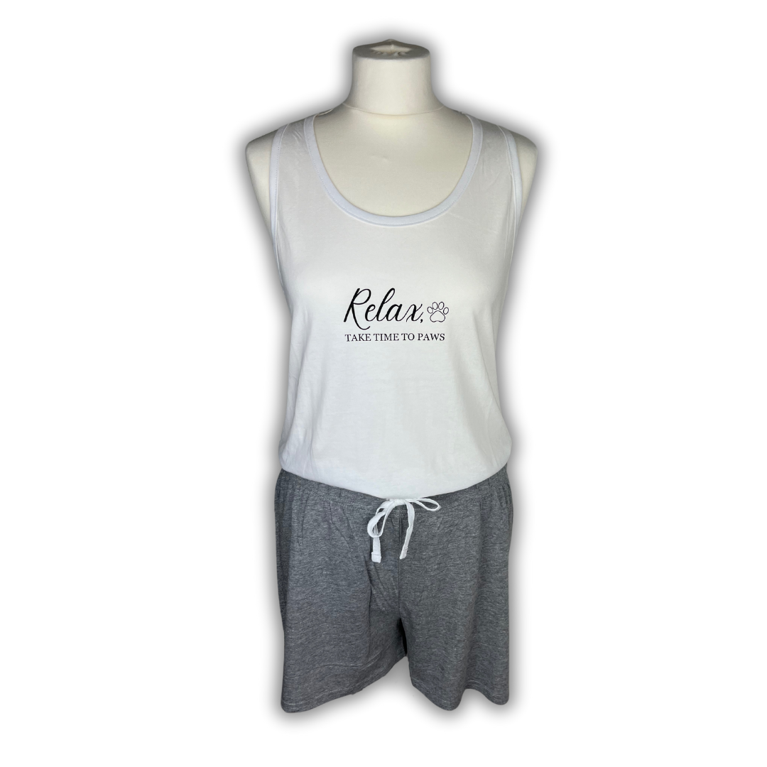 Grey PJ’s Vest & Shorts Set