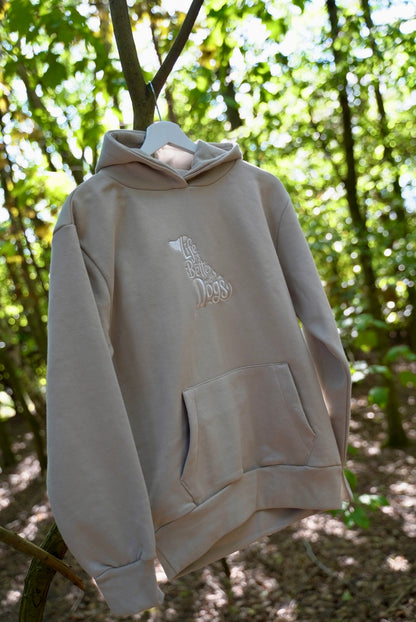 Embroidered Hoodie Natural Stone Life Is Better With Dogs