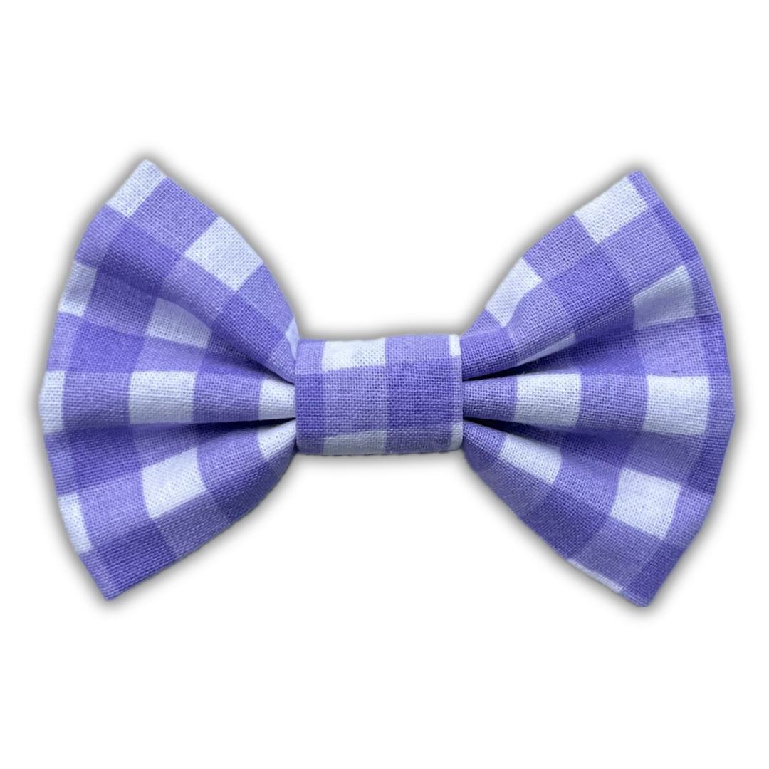 Purple Checked Bow