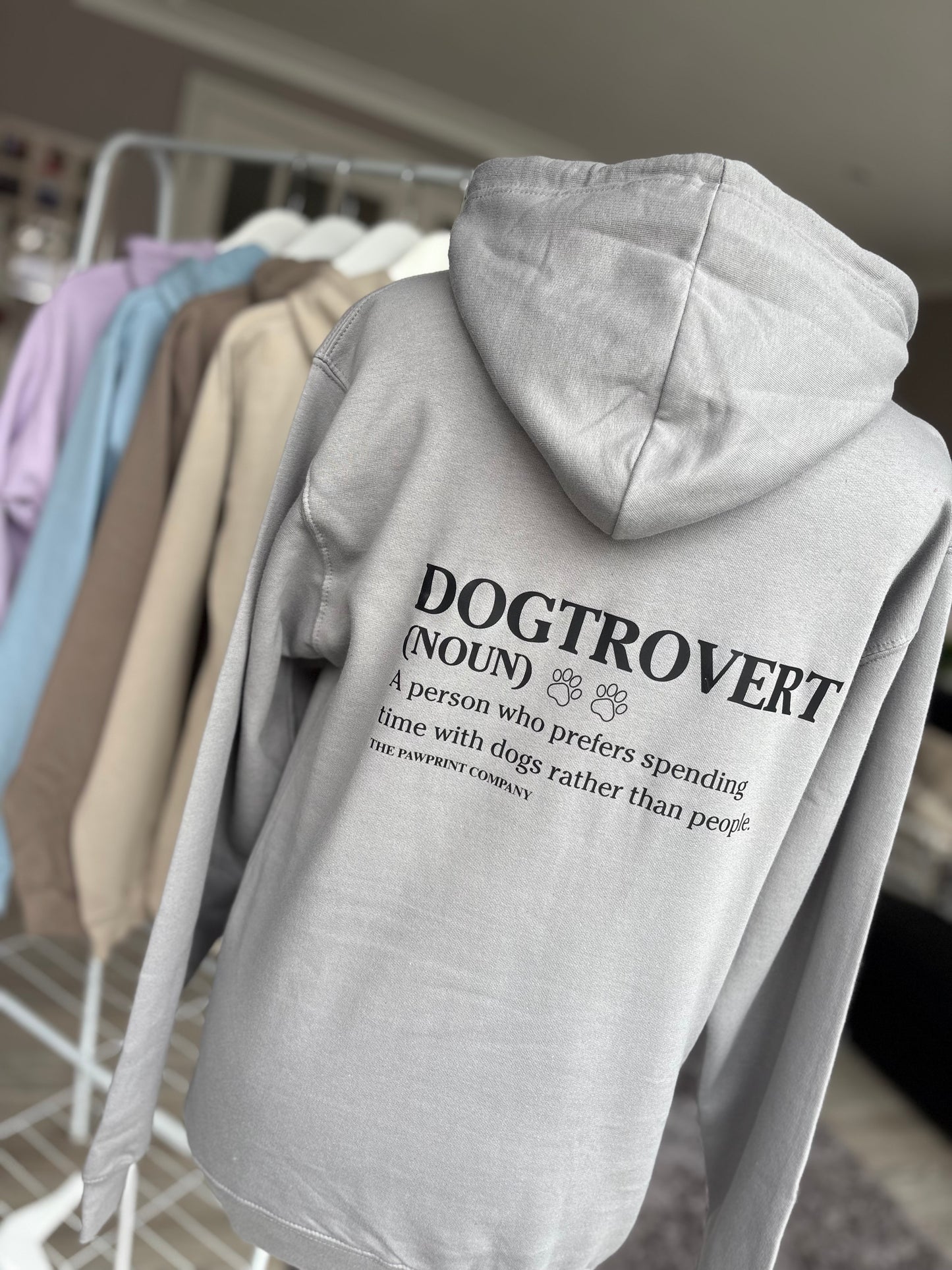 Moondust Grey Dogtrovert Printed Hoodie