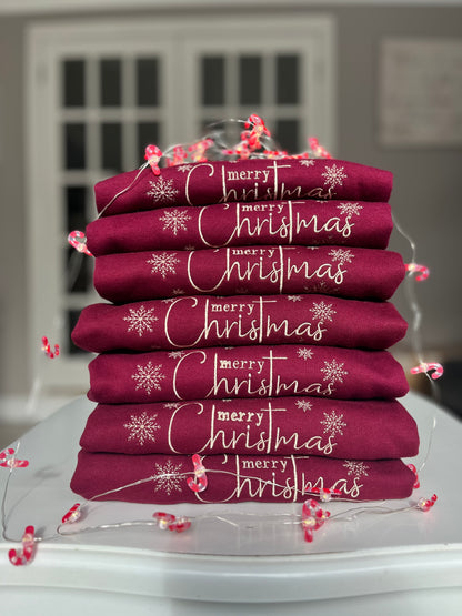 Burgundy Christmas Embroidered Jumper