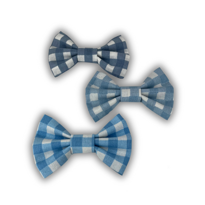 Blue Checked Bow