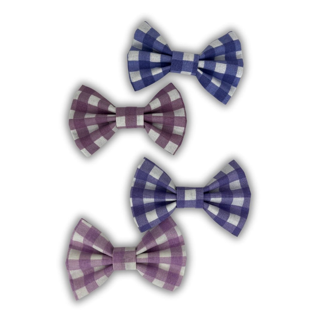 Purple Checked Bow