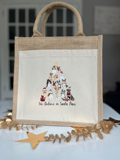 Christmas Dogs Jute Bag