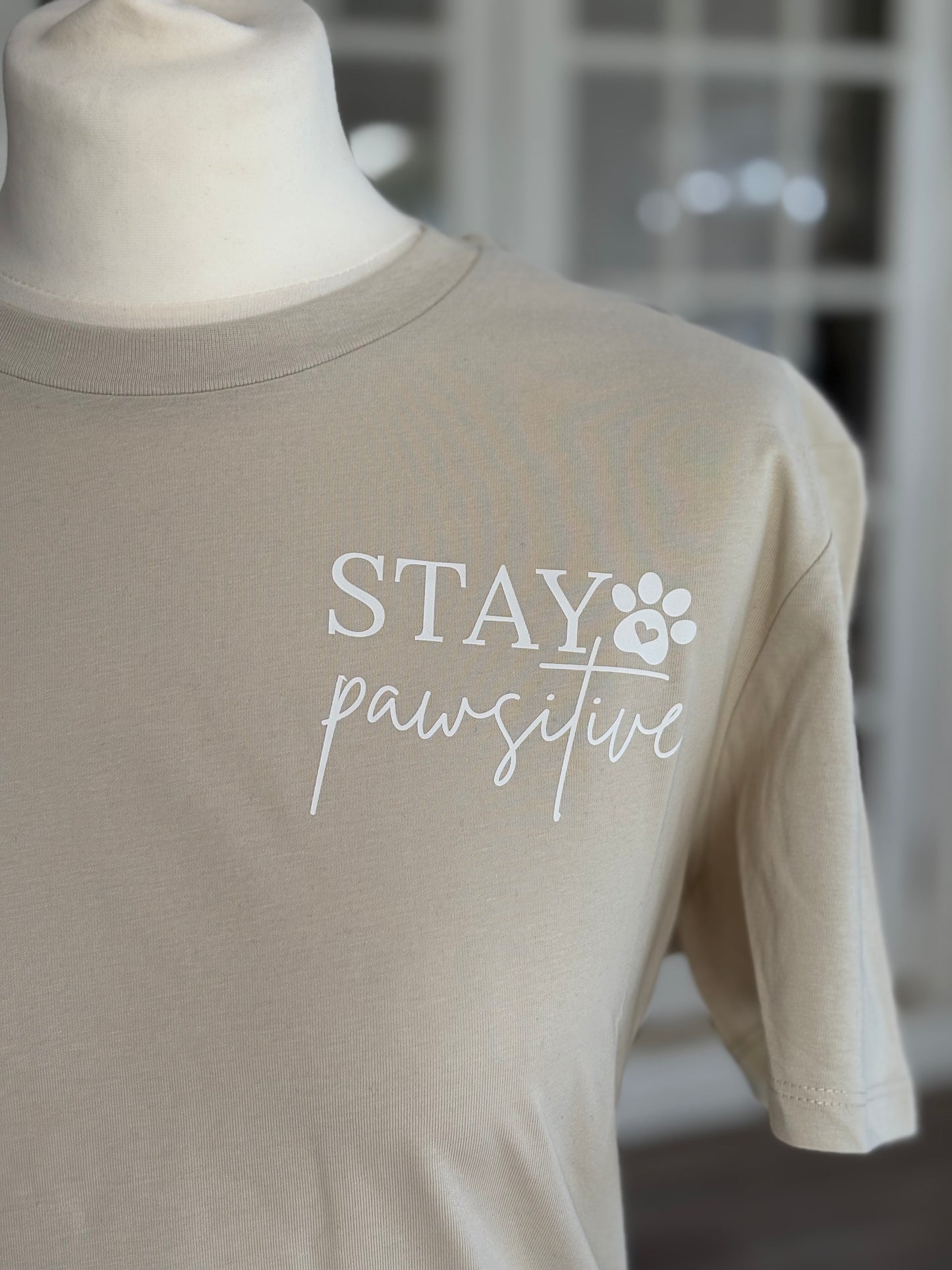 Stay Pawsitive Printed T-Shirt