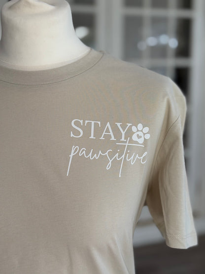 Stay Pawsitive Printed T-Shirt