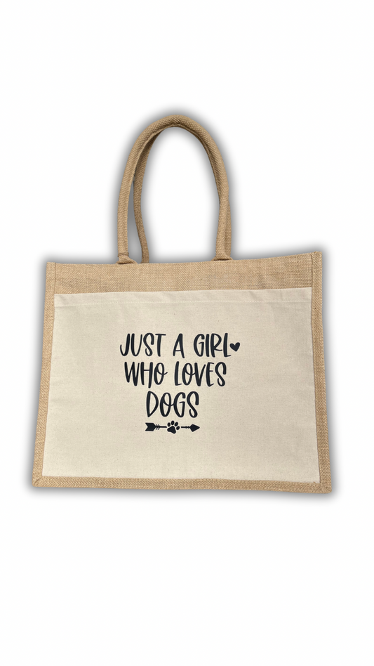 Just a Girl Who Loves Dogs Jute Bag