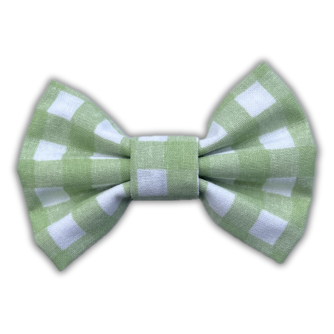 Green Checked Bow