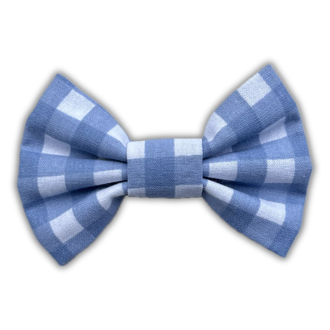 Blue Checked Bow