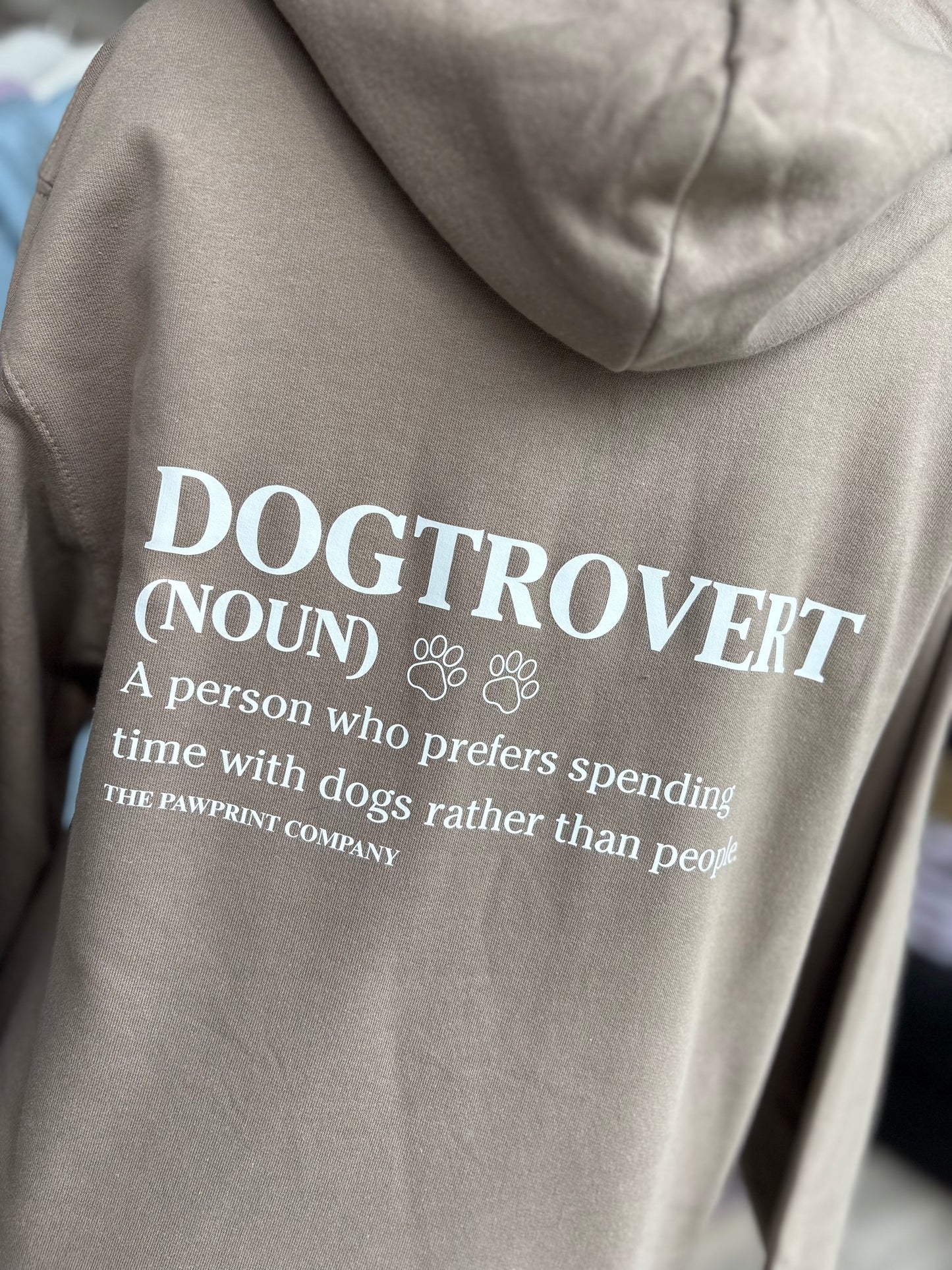 Natural Clay Dogtrovert Printed Hoodie