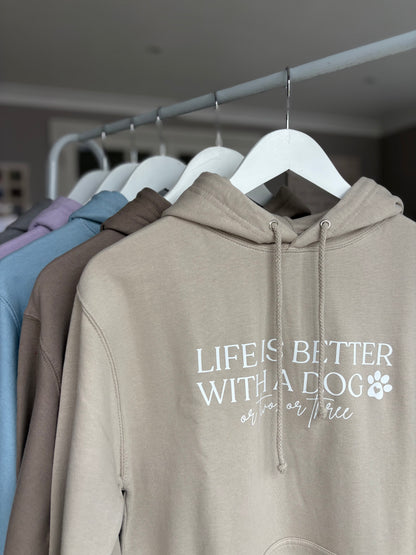 Natural Stone Life is Better With A Dog Printed Hoodie